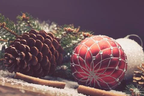 Christmas decorative elements Stock Photos