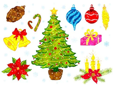 Christmas decorative elements vector background Stock Illustration