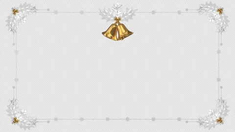 Christmas Decorative Frame with Alpha Channel Stock Footage 341802574