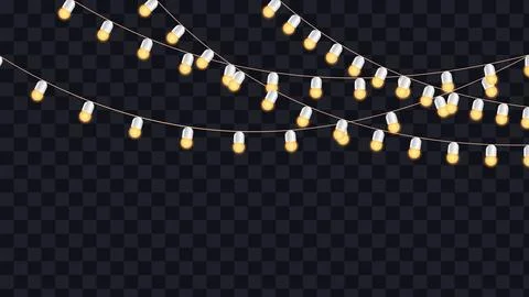Christmas Decorative Glowing string lights Stock Illustration