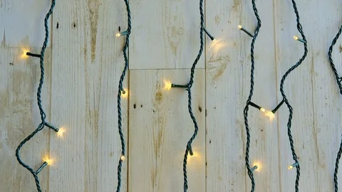 The Christmas Decorative Light String Tracking Shot 库存影片 118506098