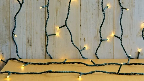 The Christmas Decorative Light String Tracking Shot 库存影片 118521684