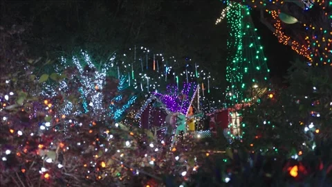 Christmas decorative lighting backgrounds Stock Footage 314929916