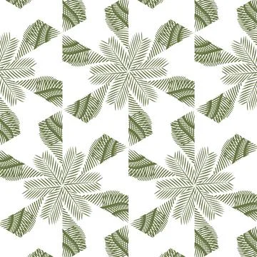 Christmas decorative pattern of green snowflakes Stock Illustration