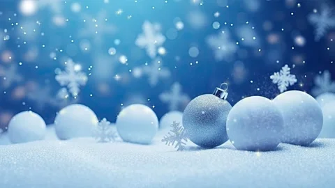 Christmas decorative with snowflake background Stock Footage 249639244