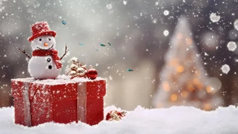 Christmas decorative with snowflake background Stock Footage 249643244
