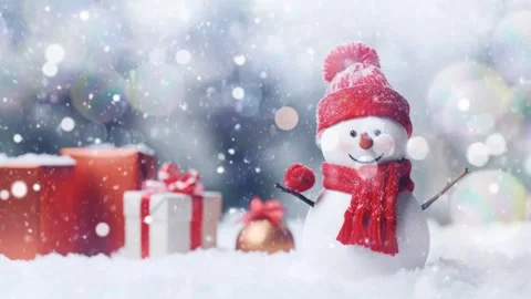 Christmas decorative with snowflake background Stock Footage 249643492
