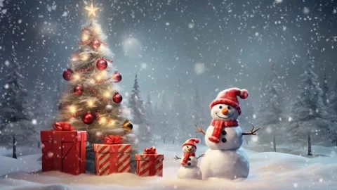 Christmas decorative with snowflake background Stock Footage 249643789