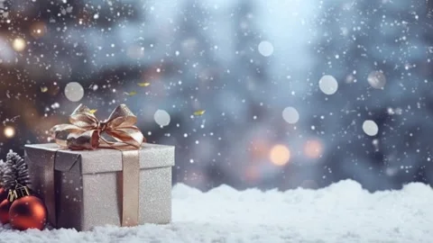 Christmas decorative with snowflake background Stock Footage 249644152