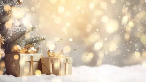 Christmas decorative with snowflake background Stock Footage 249644310