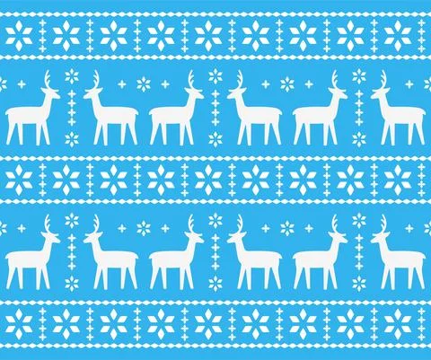 Christmas deer and snowflake pattern design, vector illustration 스톡 일러스트