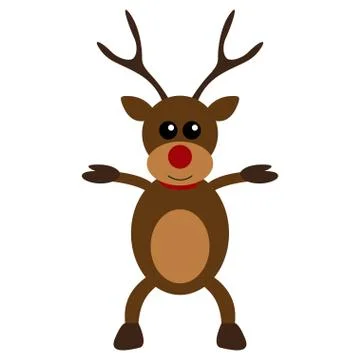 Christmas deer character flat design Stock Illustration