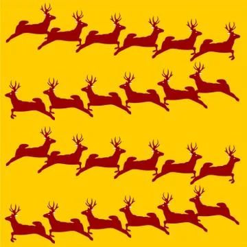 Christmas deer fabric pattern Stock Illustration