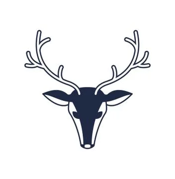 Christmas deer isolated vector icon Stock Illustration