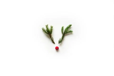 Christmas deer from tree branches Stock Photos
