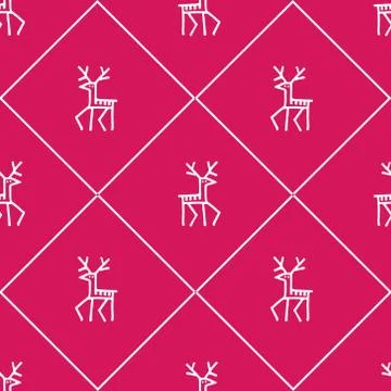 Christmas deers. seamless pattern Stock Illustration