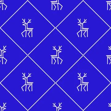 Christmas deers. seamless pattern Stock Illustration