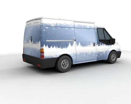 Christmas delivery van Stock Illustration