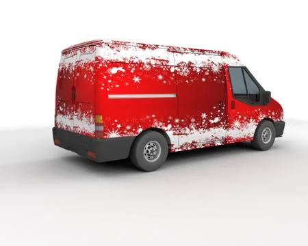 Christmas delivery van Stock Illustration