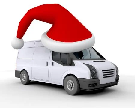 Christmas delivery van Stock Illustration