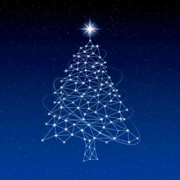 Christmas design elements. The background is blue. Stock Illustration