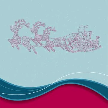 Christmas design elements. The background is blue. Stock Illustration
