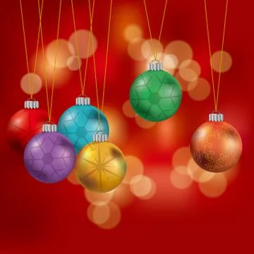 Christmas design elements. The background is red. Stock Illustration