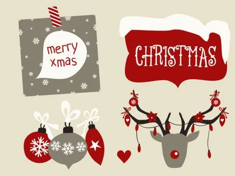 Christmas Design Elements Collection Stock Illustration