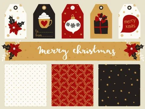 Christmas Design Elements Collection 스톡 일러스트