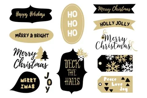 Christmas Design Elements Collection Stock Illustration