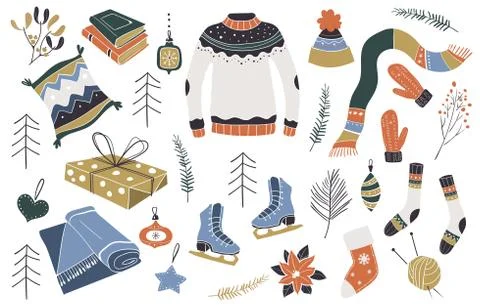 Christmas design elements. Scandinavian style. Christmas decoration. New year Stock Illustration