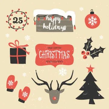 Christmas Design Elements Set Stock Illustration