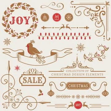 Christmas design elements. Vector set. Stock Illustration