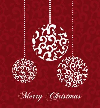 Christmas design over red background vector illustration Stock Illustration