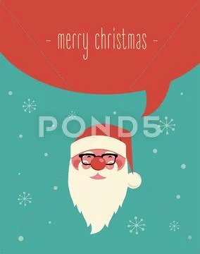 Christmas design with Santa and speech bubble Stock Illustration