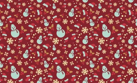 Christmas design seamless pattern with festive elements Stock Illustration