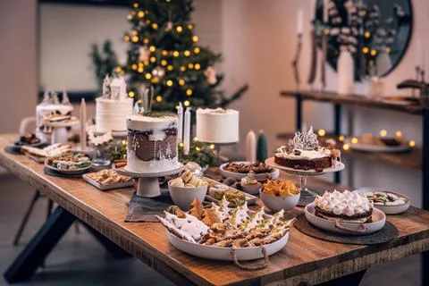 Christmas dessert table Stock Photos