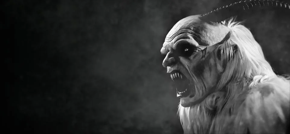 Christmas Devils Krampus. Evil face Stock Photos