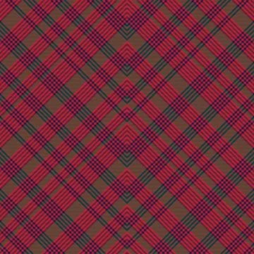 Christmas Diagonal plaid textile pattern design in red for fashion and home.. Stock Illustration