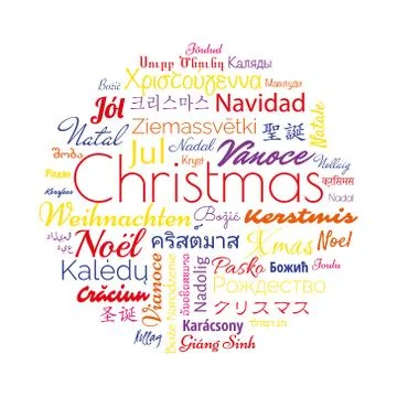 Christmas in different foreign languages Stock Illustration