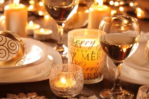Christmas dining Stock Photos