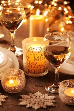 Christmas dining Stock Photos