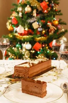 Christmas dining room Stock Photos