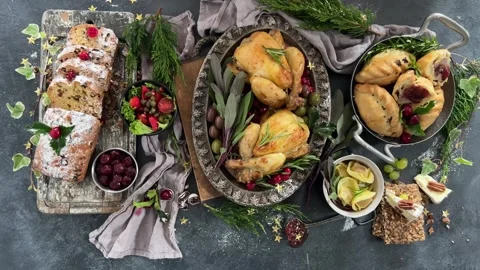 Christmas dinner  Stock Footage 344838526