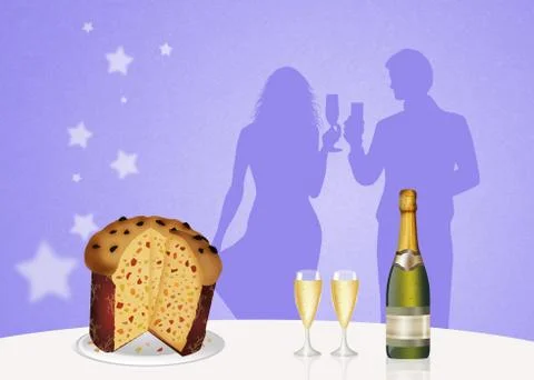 Christmas dinner Stock Illustration