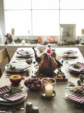 Christmas dinner menu Stock Photos