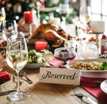 Christmas dinner party Stock Photos