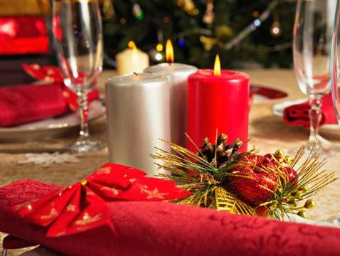 Christmas dinner Stock Photos