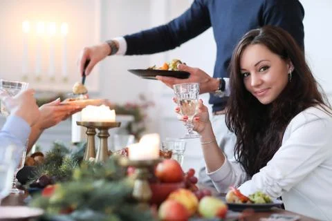Christmas dinner Stock Photos