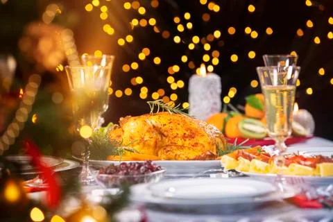 Christmas dinner. Stockfoto's